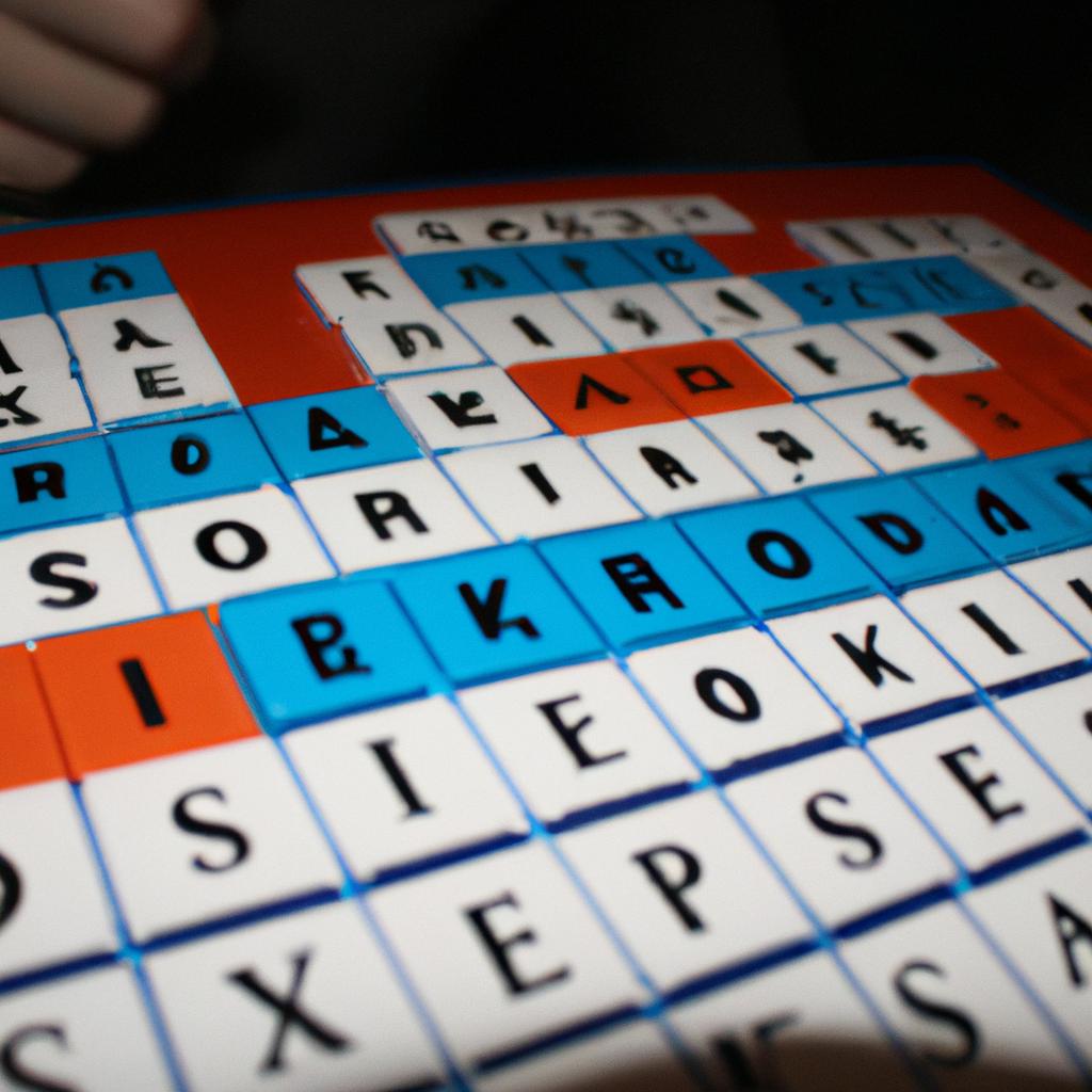 Person playing word board game