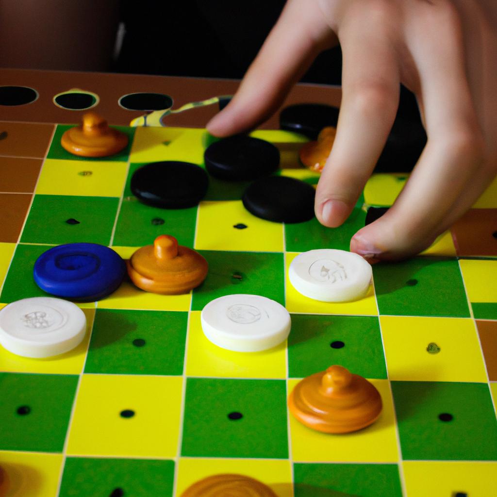 Person playing strategy board game