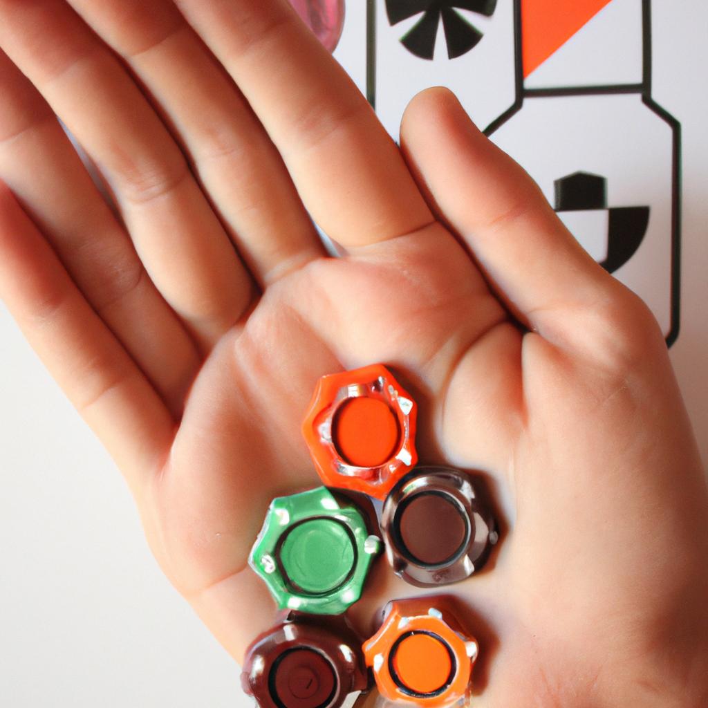 Person holding board game pieces